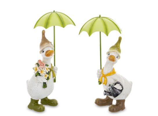 Figura ogrodowa gęś z parasolem 21 x 9 x 9 cm