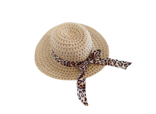 Kapelusz plażowy z kokardą beżowy 32 cm