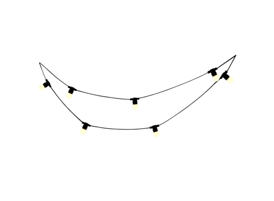 Girlanda ogrodowa 620 cm E27 10 x G45 3000 K 36 V 6 W czarny