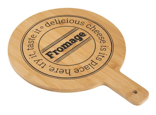 Deska do serwowania bambusowa Tasty okrągła dekorowana 40 x 30 x 1 cm brązowy