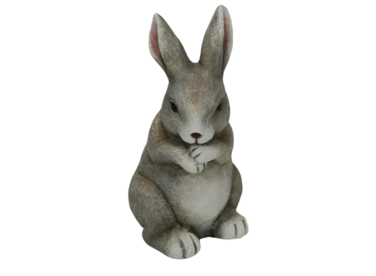 Figura ceramiczna zając A 4014BG 23 cm szary