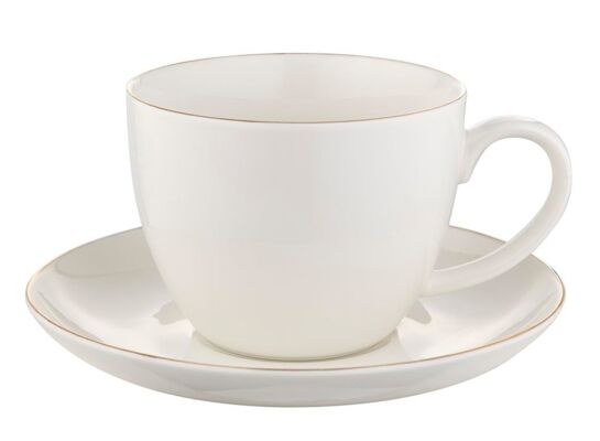 Filiżanka porcelanowa ze spodkiem Belissima 400 ml biały
