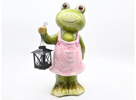 Figura ogrodowa żaba z latarnią 40 cm