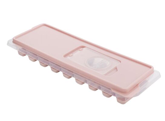 Foremki na kwadratowe kostki lodu z pokrywką 26,5 x 9 x 3,5 cm różowy