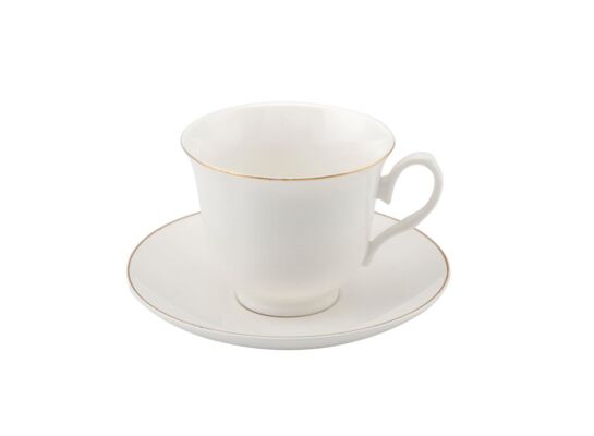 Filiżanki ze spodkiem Classic 240 ml 6 sztuk biały