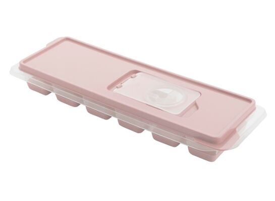 Foremki na kwadratowe kostki lodu z pokrywką 26,5 x 9 x 3,5 cm różowy