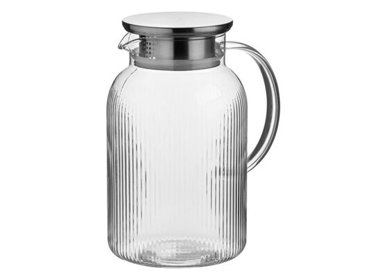 Dzbanek szklany w prążki Dafne 1,5 l transparentny