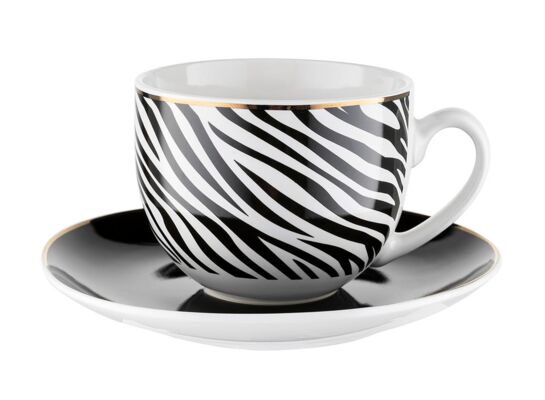 Filiżanka ze spodkiem Savana zebra 240 ml wielokolorowy