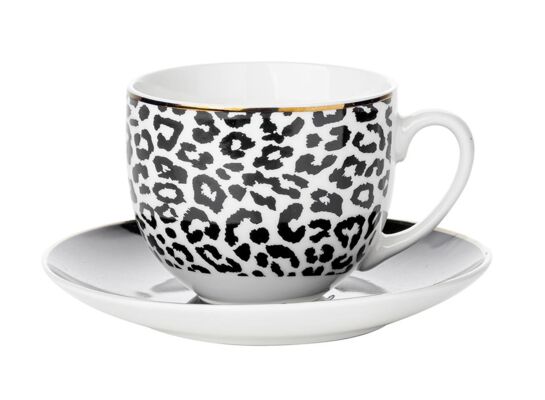 Filiżanka ze spodkiem Africa panterka 240 ml wielokolorowy