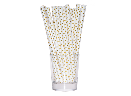 Słomka papierowa metaliczna jumbo 1 cm srebrny / złoty 8 sztuk