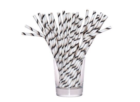 Słomka papierowa łamana 12 sztuk mix