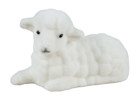 Baranek plastikowy flokowany 10 cm