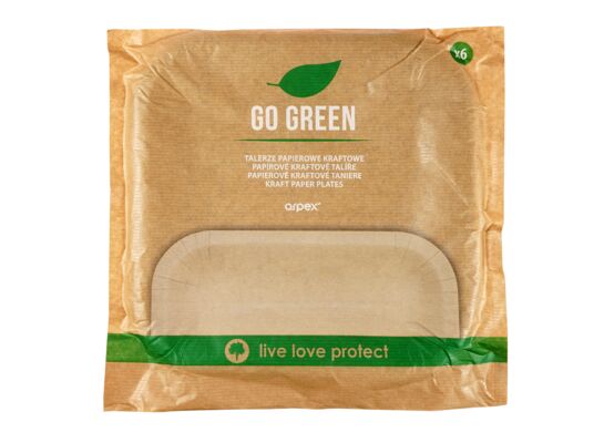 Talerz papierowy kraftowy 23 cm 6 sztuk