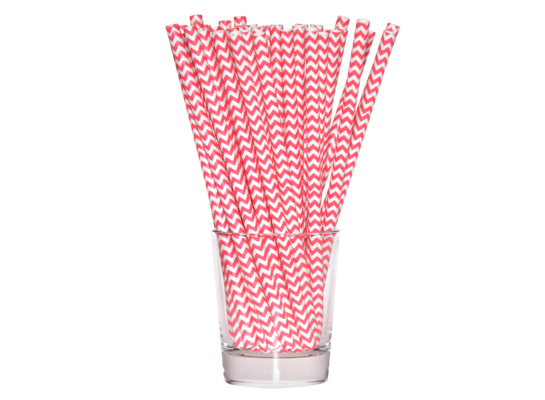 Słomka papierowa shake 8 mm różowo-biały 10 sztuk