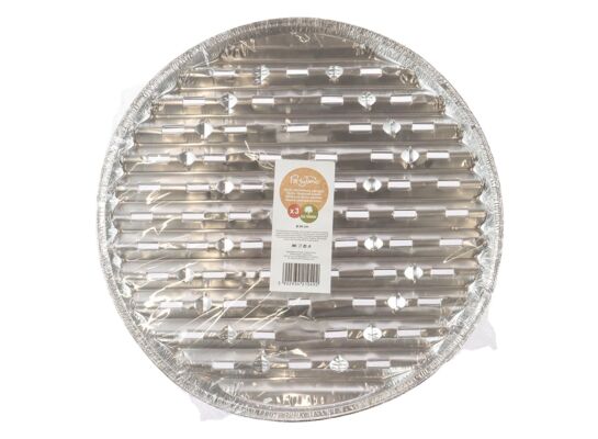 Tacka grillowa aluminiowa okrągła 34 cm 3 sztuki