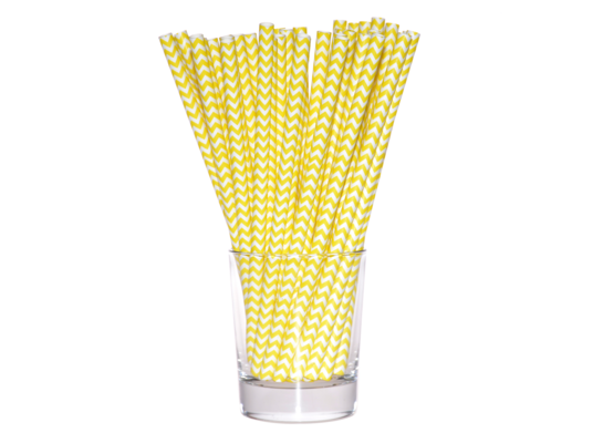 Słomka papierowa shake 8 mm żółty 10 sztuk
