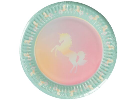Talerz papierowy jednorożec 8 sztuk