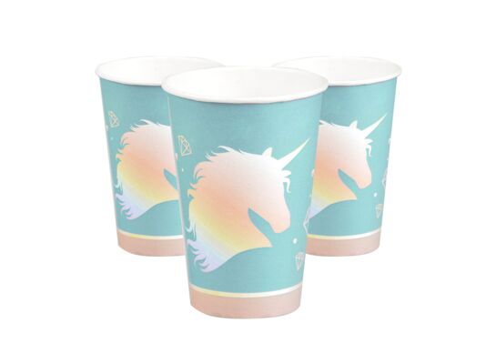 Kubek papierowy jednorożec 8 sztuk