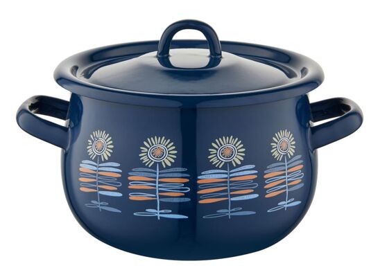 Garnek emaliowany baryłka z pokrywką Polino 20 cm 3,5 l