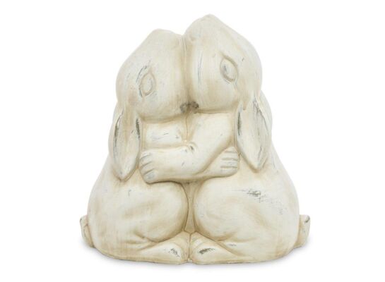 Figurka zajączki 20 x 19,5 x 10 cm beżowy