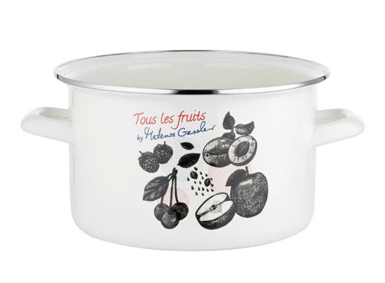 Garnek emaliowany prosty Fruits bez pokrywki 22 cm 4,8 l