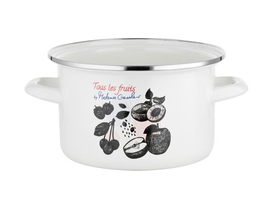 Garnek emaliowany prosty Fruits bez pokrywki 18 cm 2,65 l