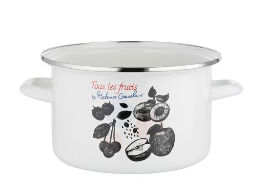 Garnek emaliowany prosty Fruits bez pokrywki 20 cm 3,75 l