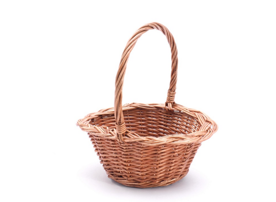 Koszyk wiklinowy wielkanocny 28 x 23 x 24 cm brązowy