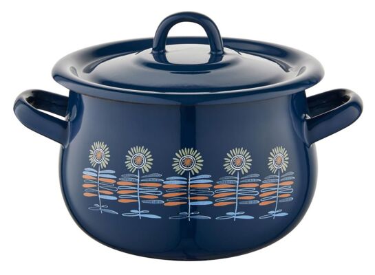 Garnek emaliowany baryłka z pokrywką Polino 22 cm 4,75 l