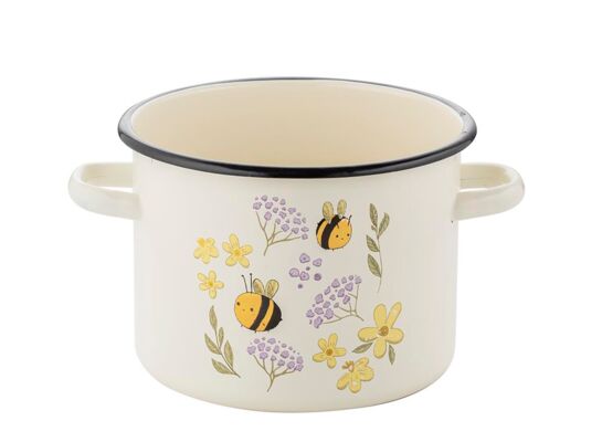 Garnek emaliowany prosty bez pokrywki Pszczoła 18 cm 3,2 l