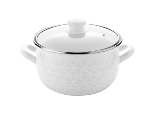 Garnek emaliowany Pyza Diamond z pokrywką 18 cm 3 l