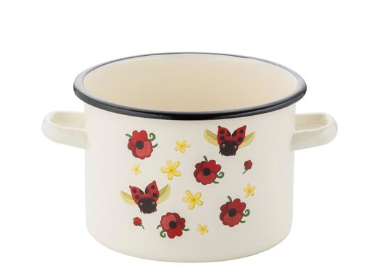 Garnek emaliowany prosty bez pokrywki Biedronka 18 cm 3,2 l