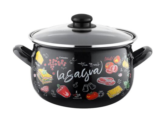 Garnek emaliowany Pyza Lasagna z pokrywką 16 cm 2,2 l