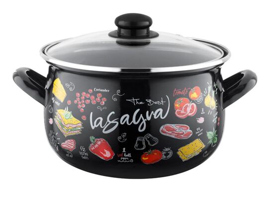 Garnek emaliowany Pyza Lasagna z pokrywką 20 cm 4,2 l