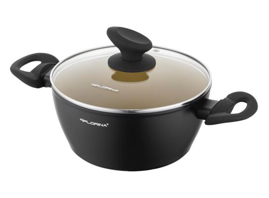 Garnek aluminiowy Amvegan z pokrywką 20 cm 2,1 l