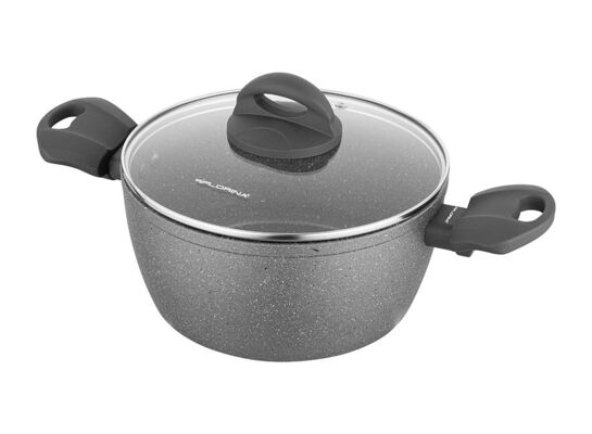 Garnek aluminiowy Lava stone z pokrywką 16 cm 1,2 l