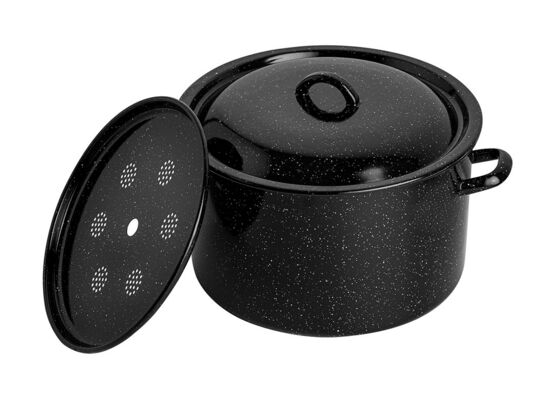 Garnek emaliowany do słoików z pokrywką 32 cm 16 l