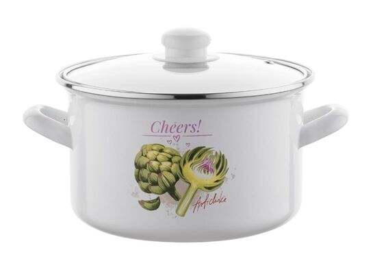 Garnek emaliowany Pyza Arti z pokrywką 16 cm 2,2 l