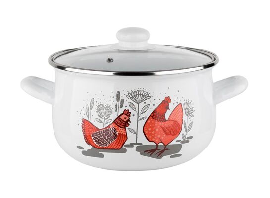 Garnek emaliowany Pyza Rubinka z pokrywką 20 cm 4 l