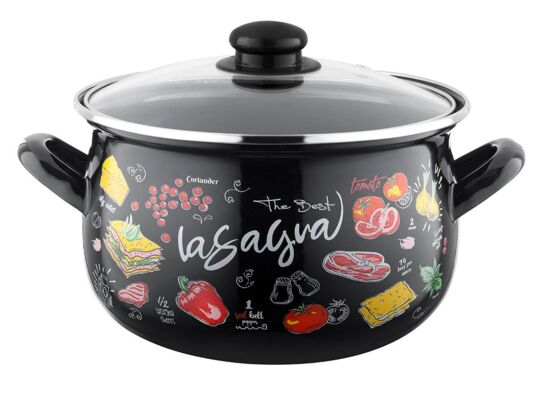 Garnek emaliowany Pyza Lasagna z pokrywką 22 cm 5,3 l