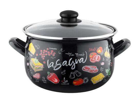 Garnek emaliowany Pyza Lasagna z pokrywką 18 cm 3 l