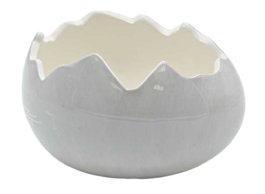 Figurka ceramiczna skorupka jajka 10,7 cm szary