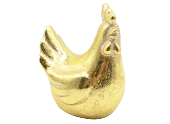 Figurka ceramiczna kogut 13 cm złoty