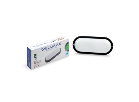 Plafon LED bulkhead oval czarny z czujnikiem 18 W 1650 lm