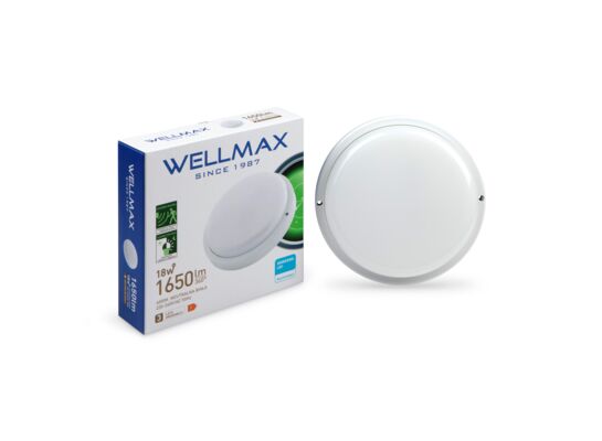 Lampa LED bulkhead okrągły biały z czujnikiem 18 W 1650 lm