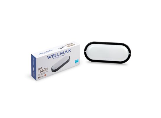 Lampa LED bulkhead oval czarny 18 W 1650 lm Wellmax