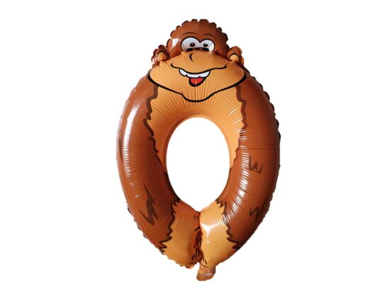 Balon foliowy cyfra 0 małpa