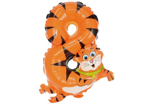 Balon foliowy cyfra 8 tygrys