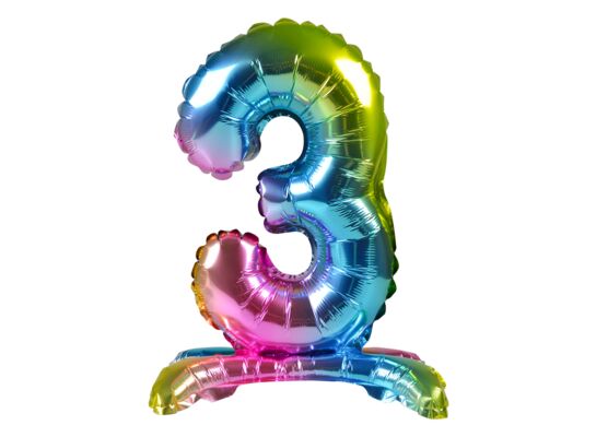 Balon foliowy cyfra 3 stojący