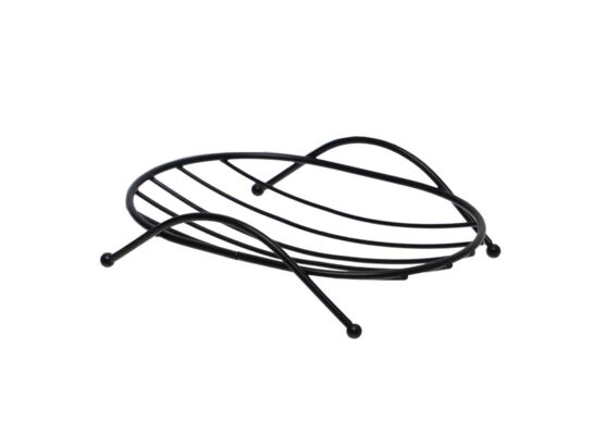 Mydelniczka owalna Malva 12 x 9 x 3 cm metalowa druty czarny